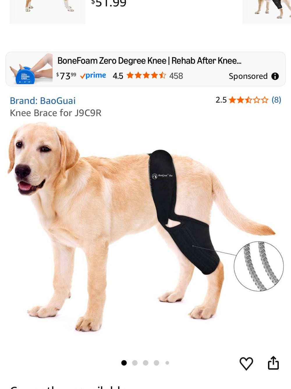 Black Dog Knee Brace - Support for Rear Leg Injuries